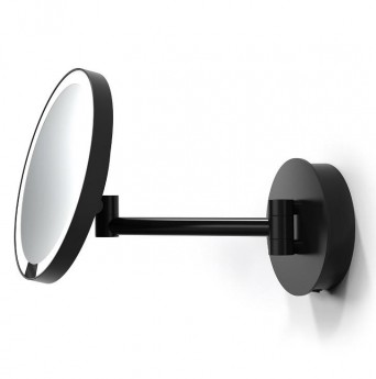 Just Look чёрное настенное косметическое зеркало с подсветкой LED и увеличением х5 с аккумуляторами